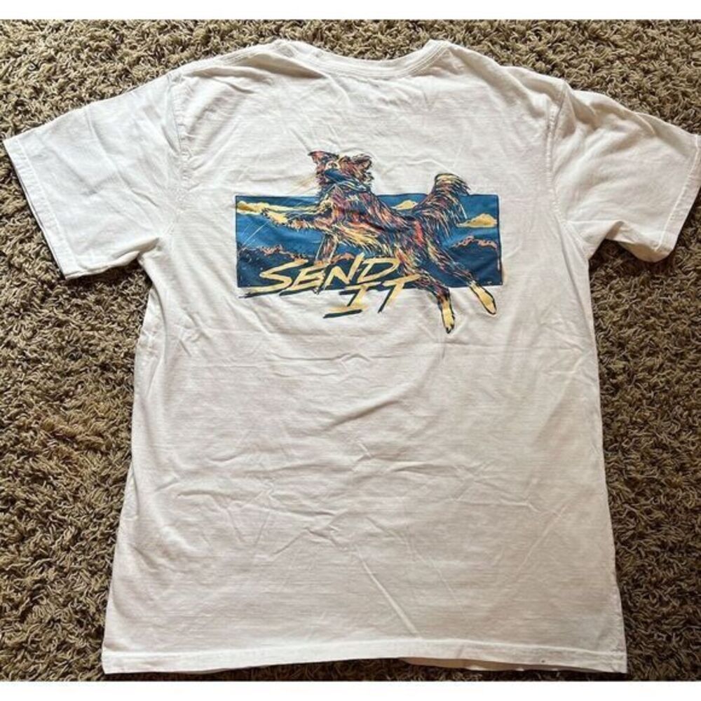 SOUTHERN LURE T-Shirt Short Sleeve Large L‎ White Dog Logon"send It"